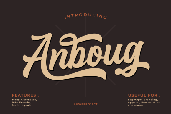 Anboug Script Handwritten Font for Retro Branding