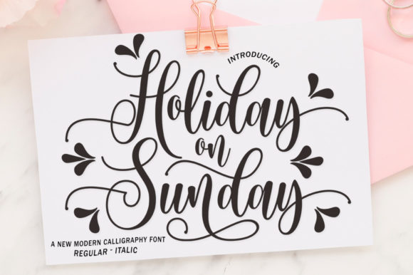 Holiday on Sunday: The Script Handwritten Typeface for Romantic Campaigns
